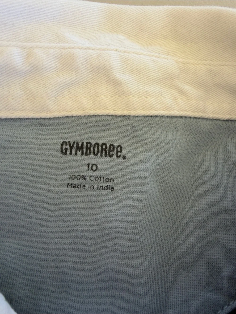 Gymboree Light Blue and Black Striped Rugby Shirt with White Collar